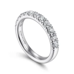 New Gabriel & Co. Portofino - 14K White Gold Round 11 Stone Diamond Anniversary Band - 0.75 ct