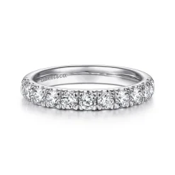 New Gabriel & Co. Portofino - 14K White Gold Round 11 Stone Diamond Anniversary Band - 0.75 ct