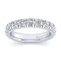 Clearance Gabriel & Co. Portofino - 14K White Gold Round 11 Stone Diamond Anniversary Band - 1.75 ct