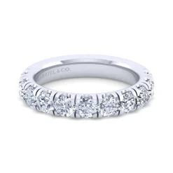 Clearance Gabriel & Co. Portofino - 14K White Gold Round 11 Stone Diamond Anniversary Band - 1.75 ct