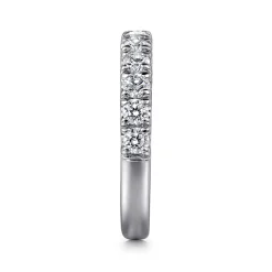Gabriel & Co. Portofino - 14K White Gold 11 Stone French Pave Diamond Wedding Band - 0.75 ct