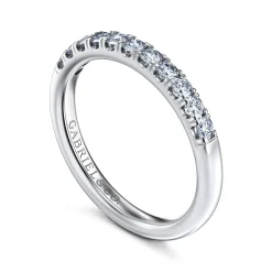 Hot Gabriel & Co. Portofino - 14K White Gold 11 Stone French Pave Diamond Anniversary Band - 0.33 ct