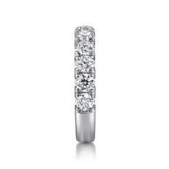 Online Gabriel & Co. Portofino - 14K White Gold 11 Stone French Pave Set Diamond Wedding Band - 1.5 ct