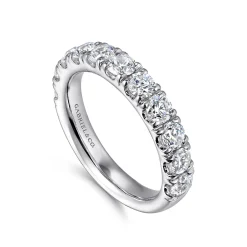 Online Gabriel & Co. Portofino - 14K White Gold 11 Stone French Pave Set Diamond Wedding Band - 1.5 ct