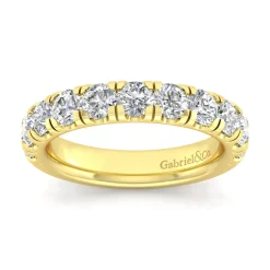 Clearance Gabriel & Co. Portofino - 14K Yellow Gold Round 11 Stone Diamond Anniversary Band - 1.75 ct