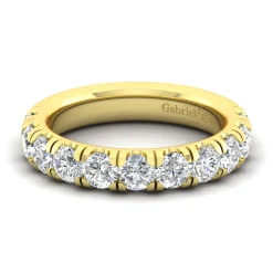 Clearance Gabriel & Co. Portofino - 14K Yellow Gold Round 11 Stone Diamond Anniversary Band - 1.75 ct