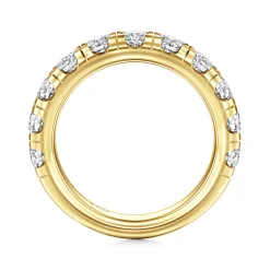 Hot Gabriel & Co. Portofino - 14K Yellow Gold Round 11 Stone Diamond Anniversary Band - 2 ct
