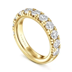 Hot Gabriel & Co. Portofino - 14K Yellow Gold Round 11 Stone Diamond Anniversary Band - 2 ct