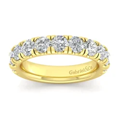 Hot Gabriel & Co. Portofino - 14K Yellow Gold Round 11 Stone Diamond Anniversary Band - 2 ct
