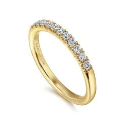 Online Gabriel & Co. Portofino - 14K Yellow Gold 11 Stone French Pave Diamond Wedding Band - 0.23 ct