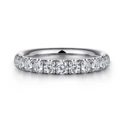 Outlet Gabriel & Co. Portofino - Platinum 11 Stone French Pave Diamond Wedding Band - 0.67 ct
