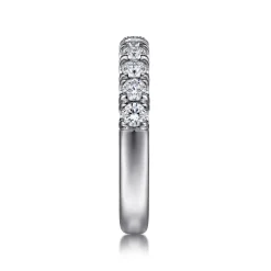 Outlet Gabriel & Co. Portofino - Platinum 11 Stone French Pave Diamond Wedding Band - 0.67 ct