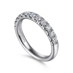 Outlet Gabriel & Co. Portofino - Platinum 11 Stone French Pave Diamond Wedding Band - 0.67 ct