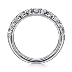 Outlet Gabriel & Co. Portofino - Platinum 11 Stone French Pave Diamond Wedding Band - 1 ct