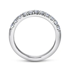 Discount Gabriel & Co. Portofino - Platinum 11 Stone French Pave Diamond Wedding Band - 0.5 ct
