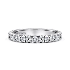 Discount Gabriel & Co. Portofino - Platinum 11 Stone French Pave Diamond Wedding Band - 0.5 ct