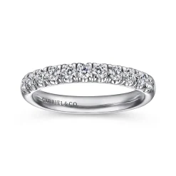 Discount Gabriel & Co. Portofino - Platinum 11 Stone French Pave Diamond Wedding Band - 0.5 ct