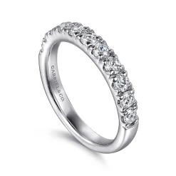 Sale Gabriel & Co. Portofino - Platinum 11 Stone French Pave Diamond Wedding Band - 0.75 ct