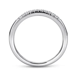 Gabriel & Co. Portofino - Platinum 11 Stone French Pave Set Diamond Wedding Band - 0.1 ct
