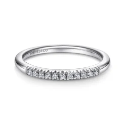 Gabriel & Co. Portofino - Platinum 11 Stone French Pave Set Diamond Wedding Band - 0.1 ct