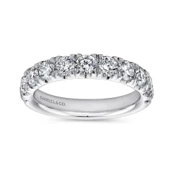 Outlet Gabriel & Co. Portofino - Platinum 11 Stone French Pave Set Diamond Wedding Band - 1.5 ct
