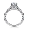 New Gabriel & Co. Posh - 14K White Gold Round Diamond Engagement Ring