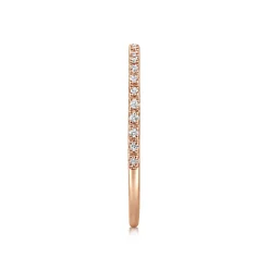 Clearance Gabriel & Co. Prague - 14K Rose Gold Prong Set Diamond Wedding Band - 0.1 ct