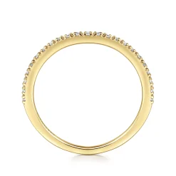 Gabriel & Co. Prague - 14K Yellow Gold Prong Set Diamond Wedding Band - 0.1 ct