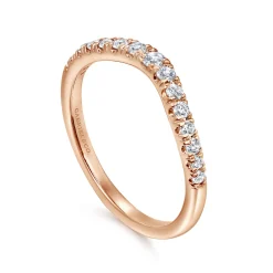New Gabriel & Co. Prato - Curved-14K Rose Gold Diamond Anniversary Band - 0.25 ct