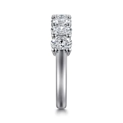 Discount Gabriel & Co. Prevost - 14K White Gold 7 Stone Oval Diamond Anniversary Band - 1.7 ct