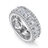 Outlet Gabriel & Co. Prinne - Wide 14K White Gold Emerald Cut Fancy Diamond Anniversary Band - 6.15 ct