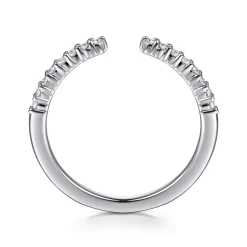 Best Gabriel & Co. Prismé - 14K White Gold Prong Setting Open Diamond Anniversary Band - 0.15 ct