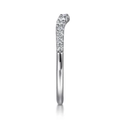 New Gabriel & Co. Prive - Curved-14K White Gold Diamond Anniversary Band - 0.25 ct