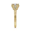 Best Gabriel & Co. Priya - Vintage Inspired 14K Yellow Gold 6 Prong Round Diamond Engagement Ring