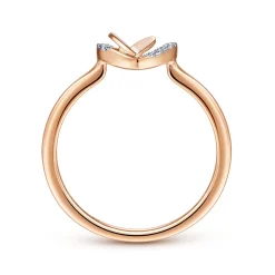 Sale Gabriel & Co. Promise Ring - 14K Rose Gold Double Heart Diamond Promise Ring