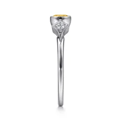 Online Gabriel & Co. Promise Ring - 14K White Gold Citrine and Diamond Promise Ring