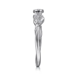 Online Gabriel & Co. Promise Ring - 14K White Gold Floral Diamond Stackable Promise Ring