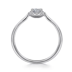 Clearance Gabriel & Co. Promise Ring - 14K White Gold White Sapphire and Diamond Halo Promise Ring