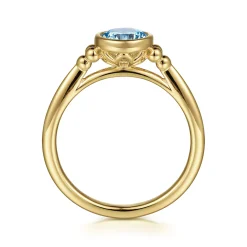 Online Gabriel & Co. Promise Ring - 14K Yellow Gold Blue Topaz Bujukan Promise Ring