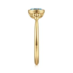 Online Gabriel & Co. Promise Ring - 14K Yellow Gold Blue Topaz Bujukan Promise Ring
