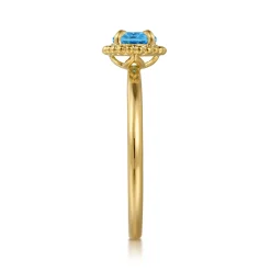 Best Gabriel & Co. Promise Ring - 14K Yellow Gold Blue Topaz Bujukan Promise Ring
