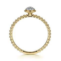 Best Gabriel & Co. Promise Ring - 14K Yellow Gold Bujukan Beaded Diamond Cluster Promise Ring