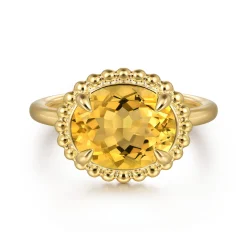Best Gabriel & Co. Promise Ring - 14K Yellow Gold Citrine Bujukan Promise Ring