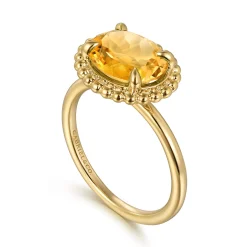Best Gabriel & Co. Promise Ring - 14K Yellow Gold Citrine Bujukan Promise Ring