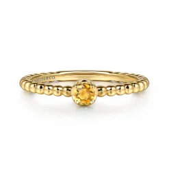 Sale Gabriel & Co. Promise Ring - 14K Yellow Gold Citrine Stackable Promise Ring