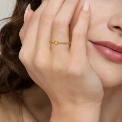 Sale Gabriel & Co. Promise Ring - 14K Yellow Gold Citrine Stackable Promise Ring