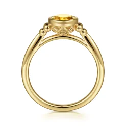 Clearance Gabriel & Co. Promise Ring - 14K Yellow Gold Citrine Bujukan Promise Ring
