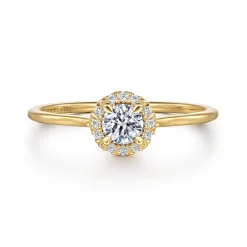 Discount Gabriel & Co. Promise Ring - 14K Yellow Gold Diamond Halo Promise Ring