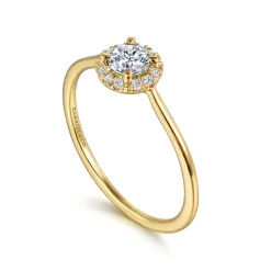 Discount Gabriel & Co. Promise Ring - 14K Yellow Gold Diamond Halo Promise Ring