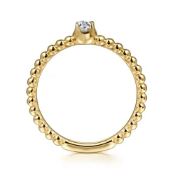 New Gabriel & Co. Promise Ring - 14K Yellow Gold Diamond Stackable Promise Ring